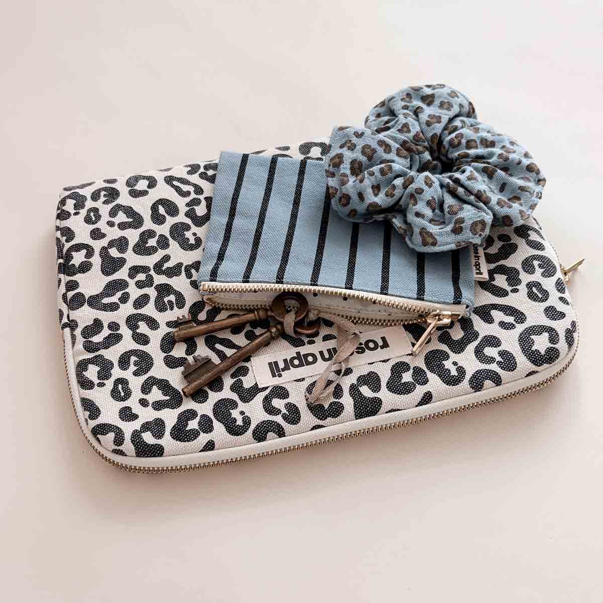 Chouchou Mini Léopard Ice blue