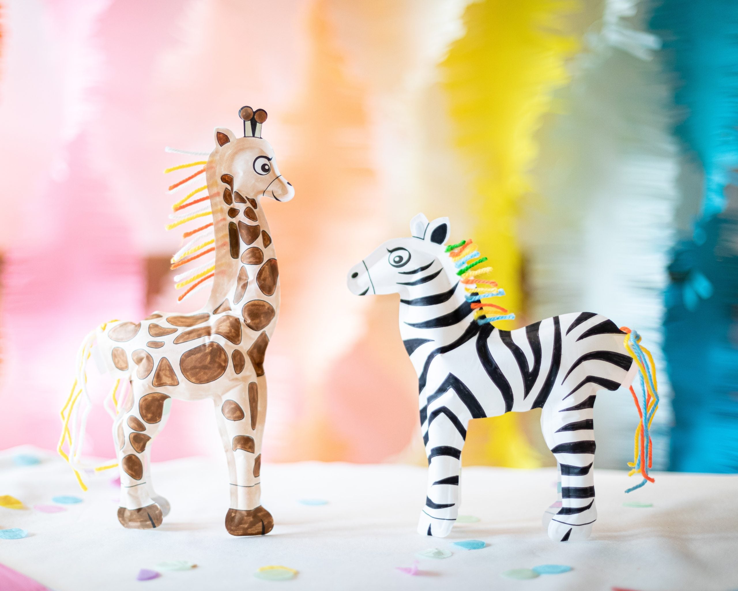 Coloriage gonflable - Zèbre-Girafe