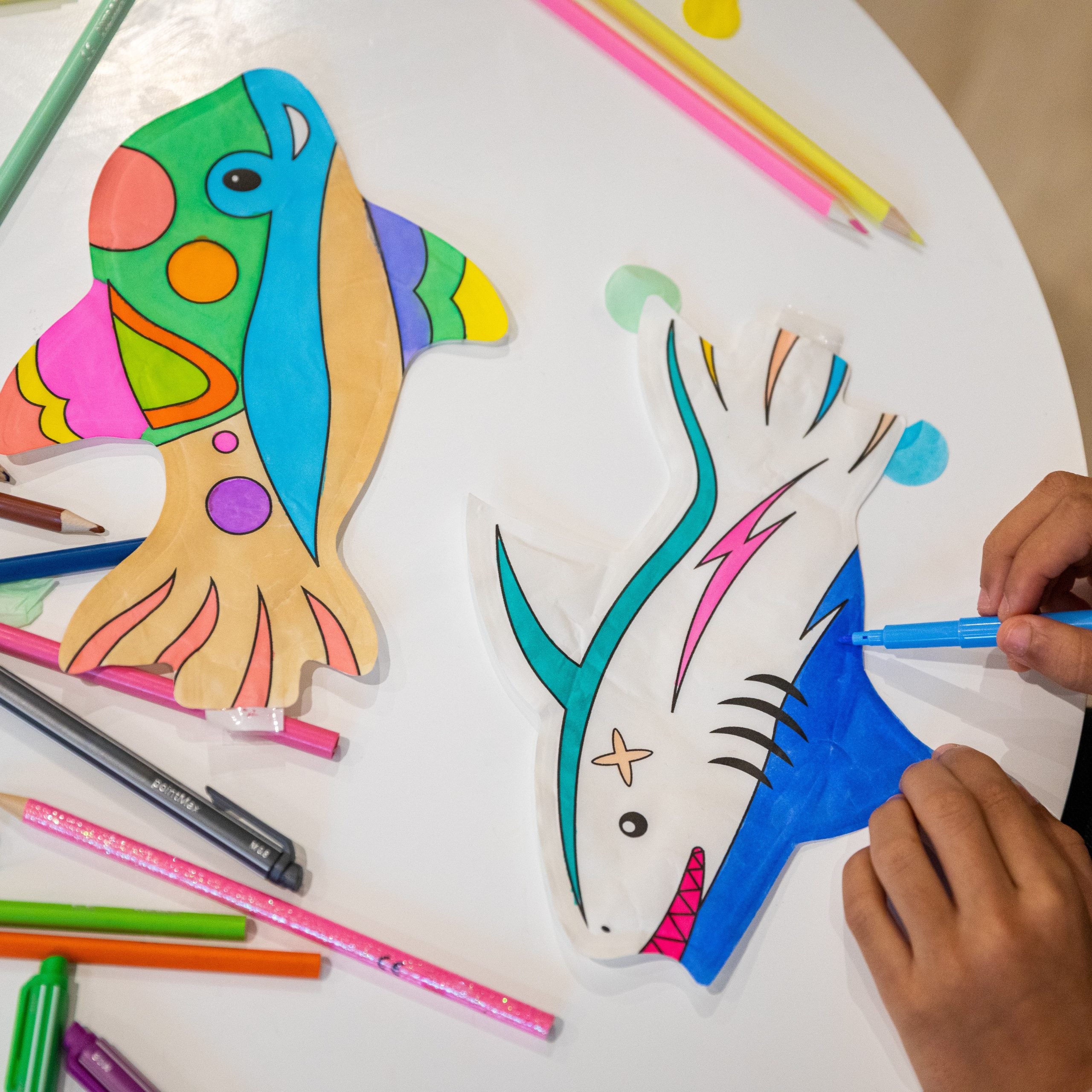 Coloriage gonflable - Dauphin-Requin