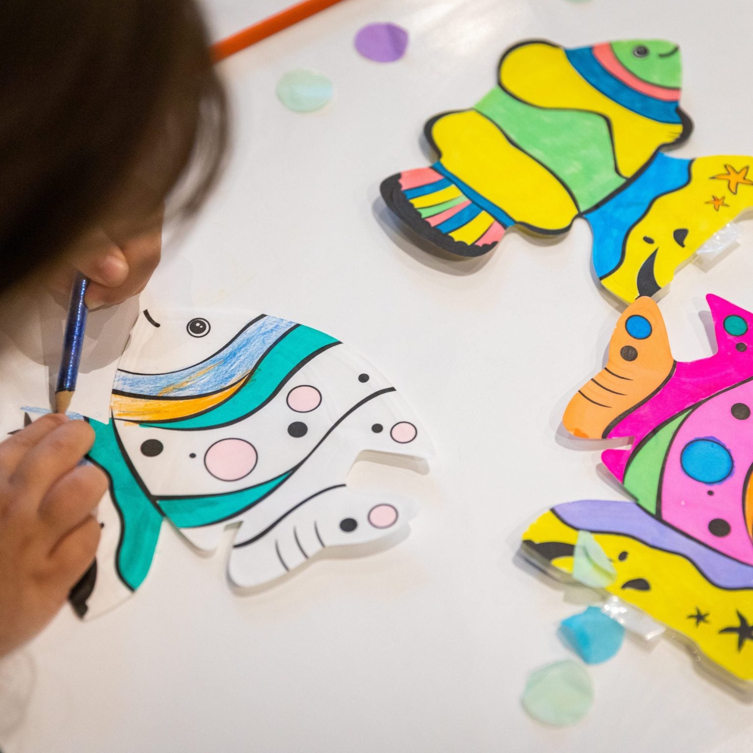 Coloriage gonflable - Poissons