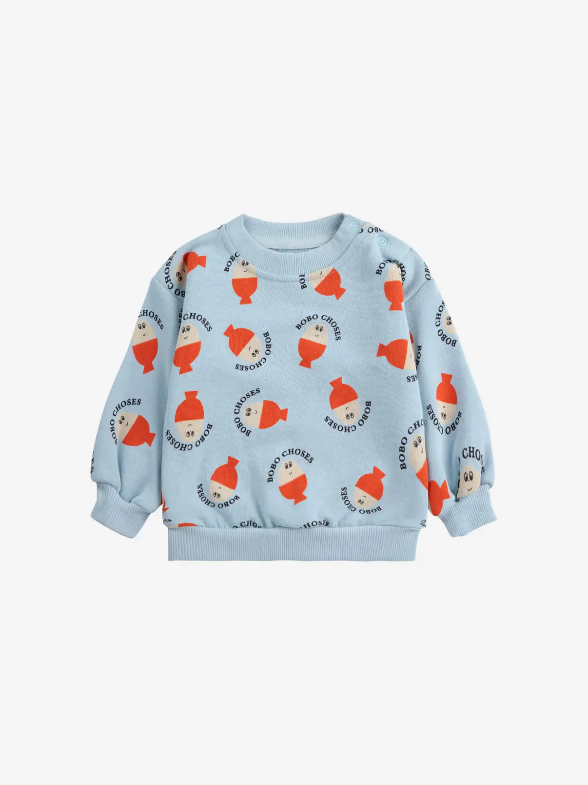 Sweat-shirt avec motif œuf du matin - Bleu