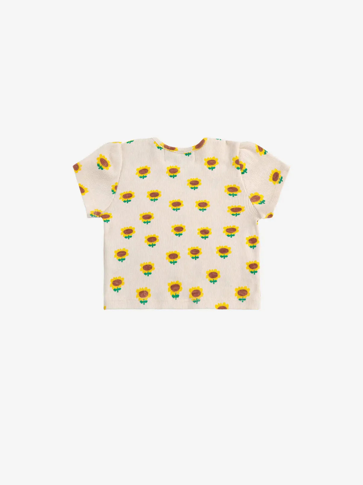 T-shirt à manches ballon avec imprimé tournesol