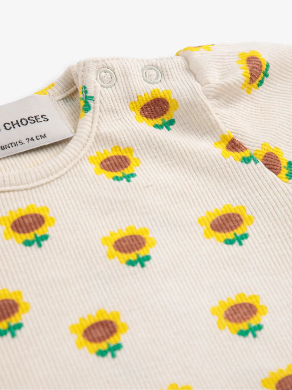 T-shirt à manches ballon avec imprimé tournesol