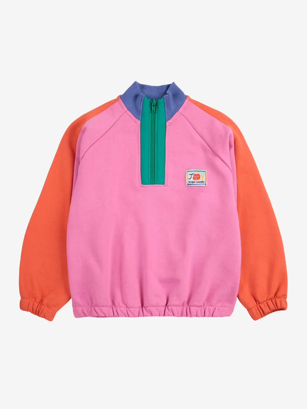 Sweat-shirt à blocs de couleurs souriant