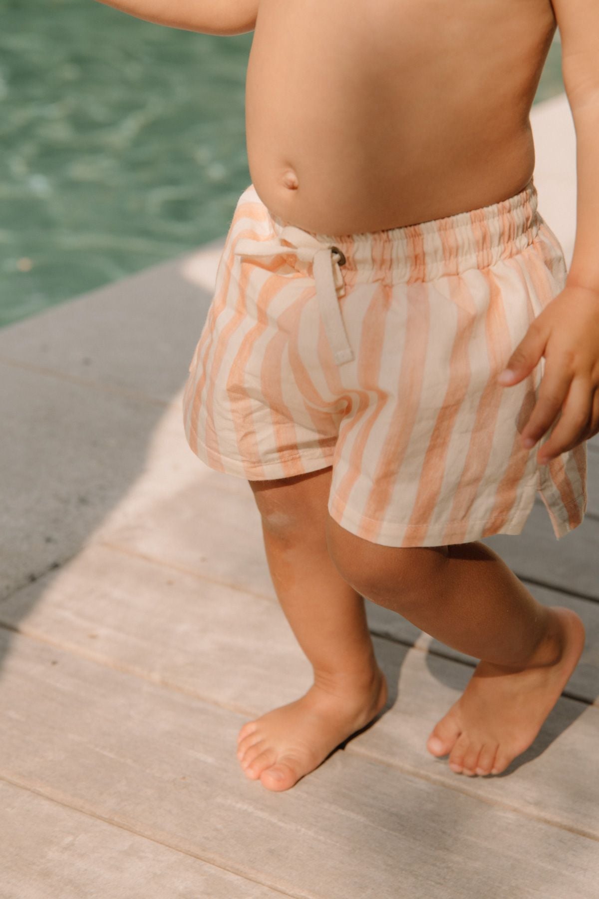 SHORT DE BAIN CHICO- RAYURES ROSES