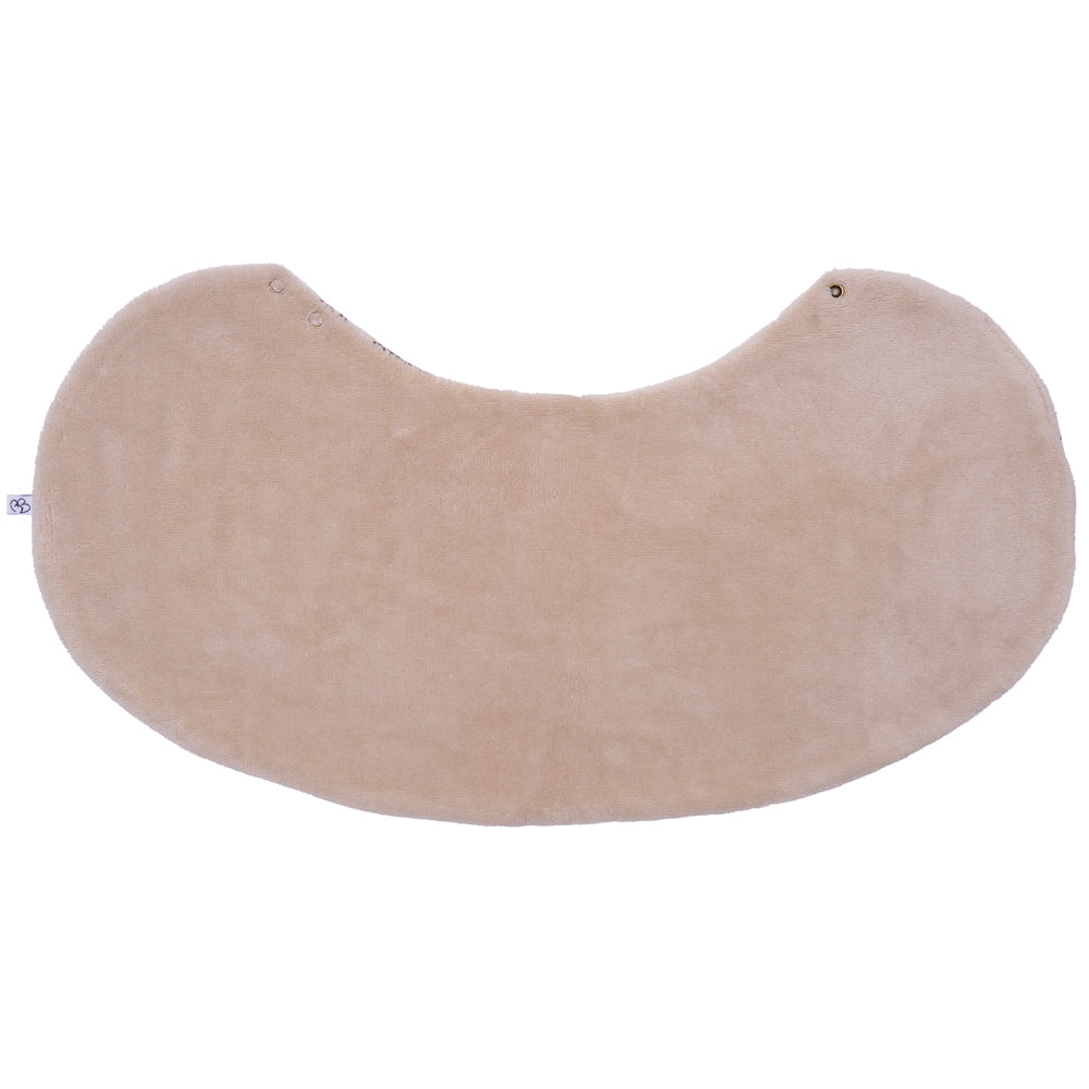 Bavoir 2 en 1 bi-matière (poncho/ épaule) fleurs/ biscuit - BB&Co