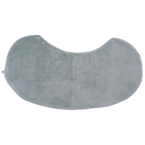 Bavoir 2 en 1 bi-matière (poncho/ épaule) rayé vert de gris - BB&Co