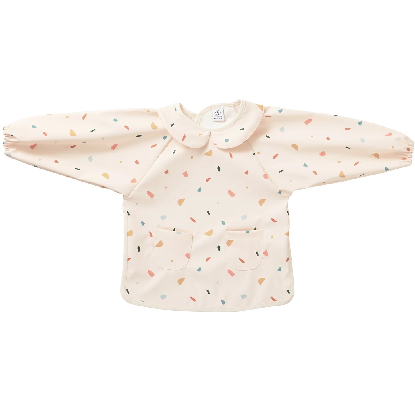 Bavoir-tablier col claudine imperméable terrazzo 6/24m