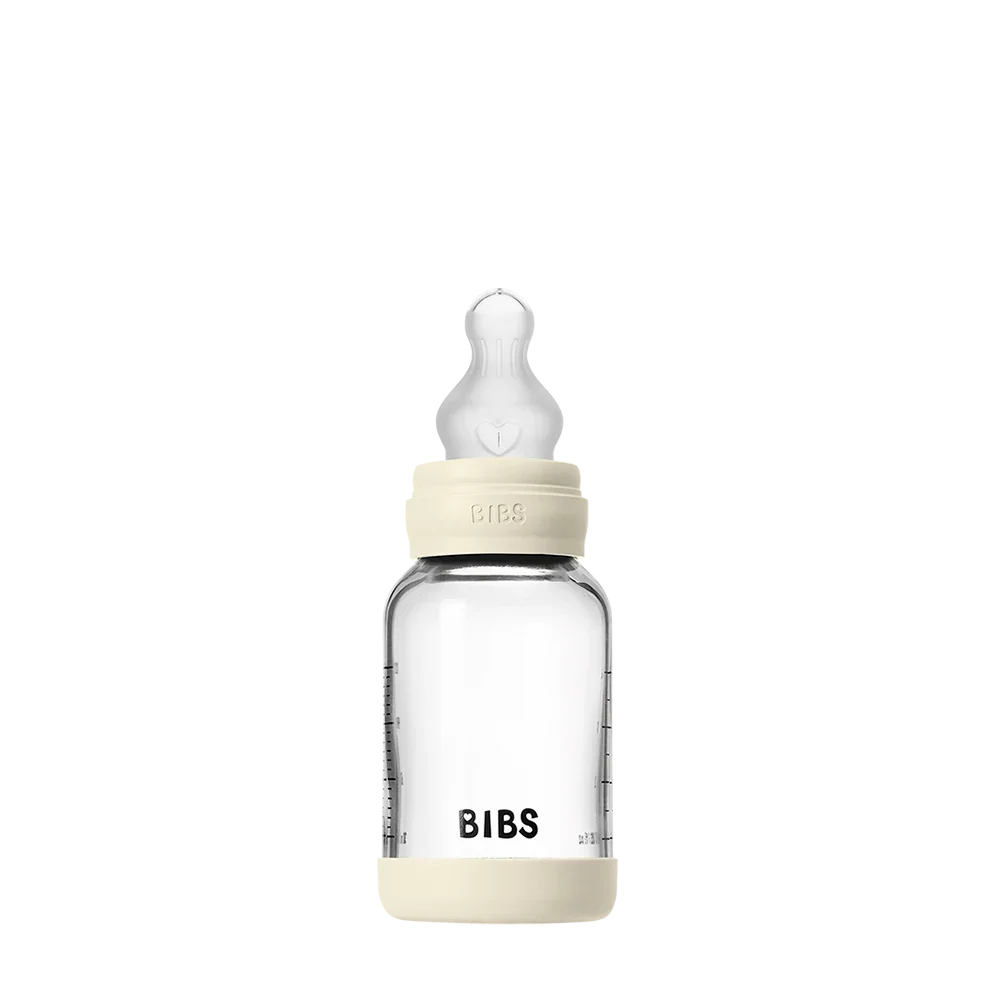 Coffret Biberons Verre 120ml Lot de 2 Silicone - Ivory