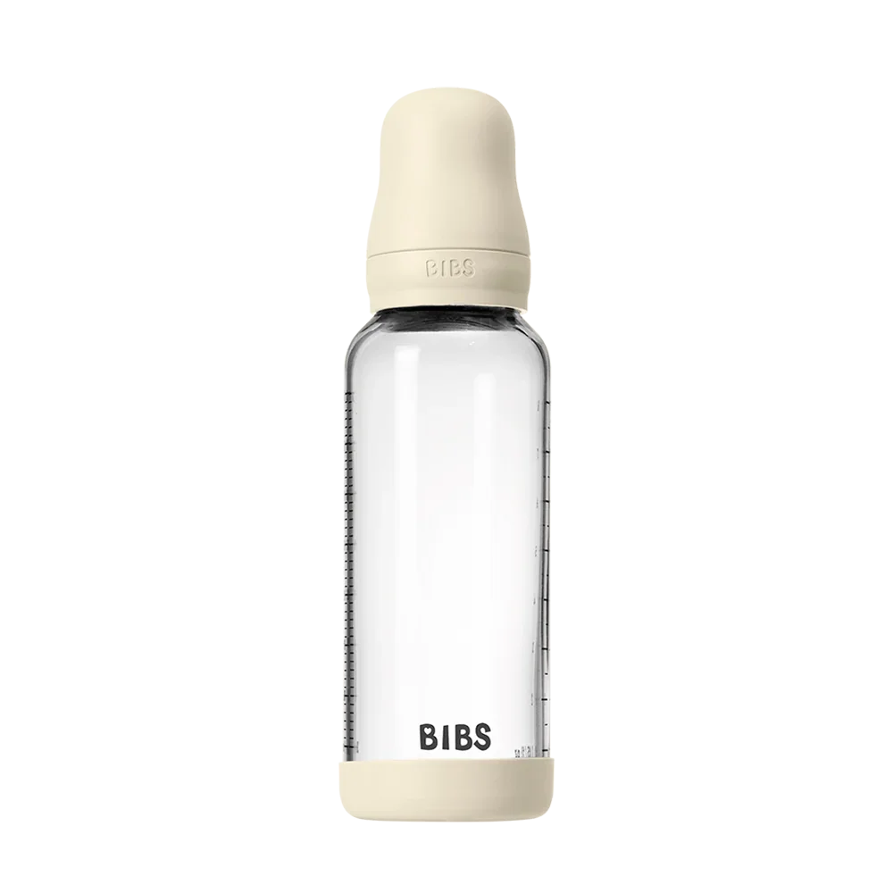 Set de biberons en verre 240ml avec tétine en silicone - Ivory