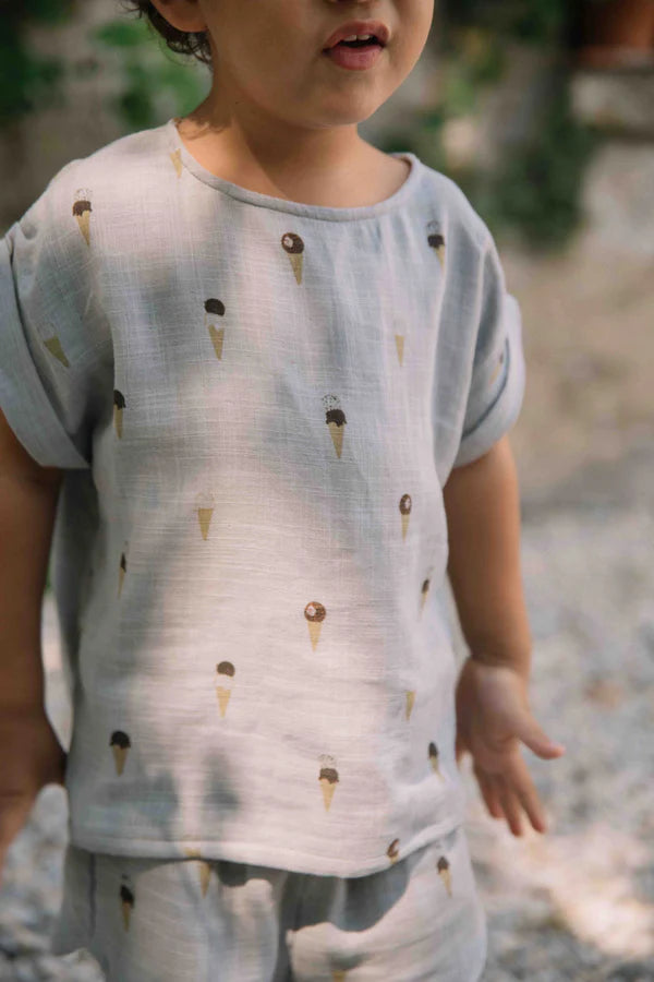 Blouse Praslin - Bleu gris glaces
