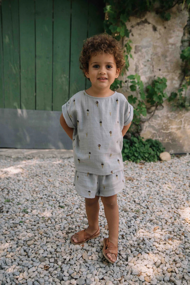 Blouse Praslin - Bleu gris glaces