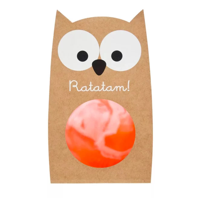 Balle rebondissante marbrée hibou - Orange