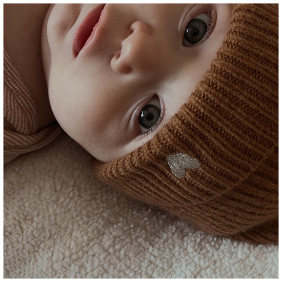 Bonnet en laine caramel