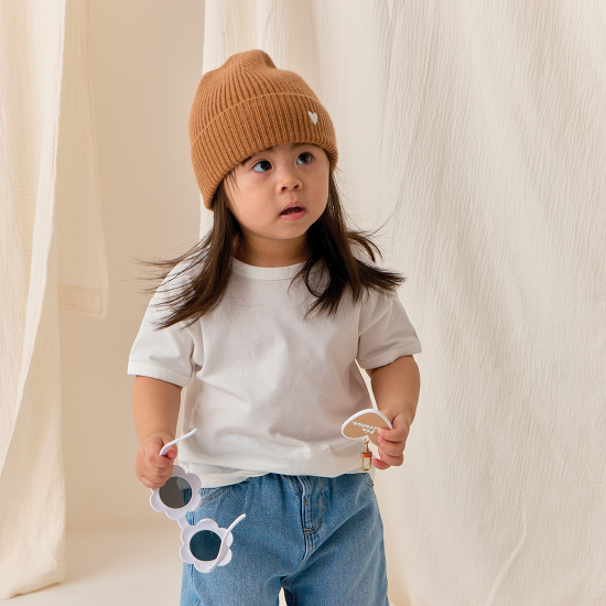 Bonnet en laine caramel