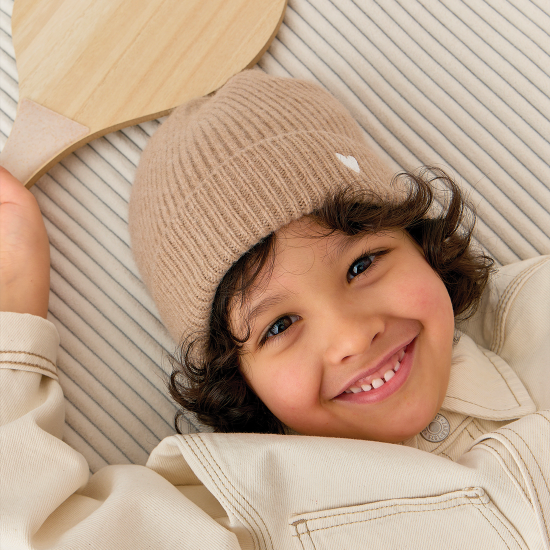Bonnet enfant sable