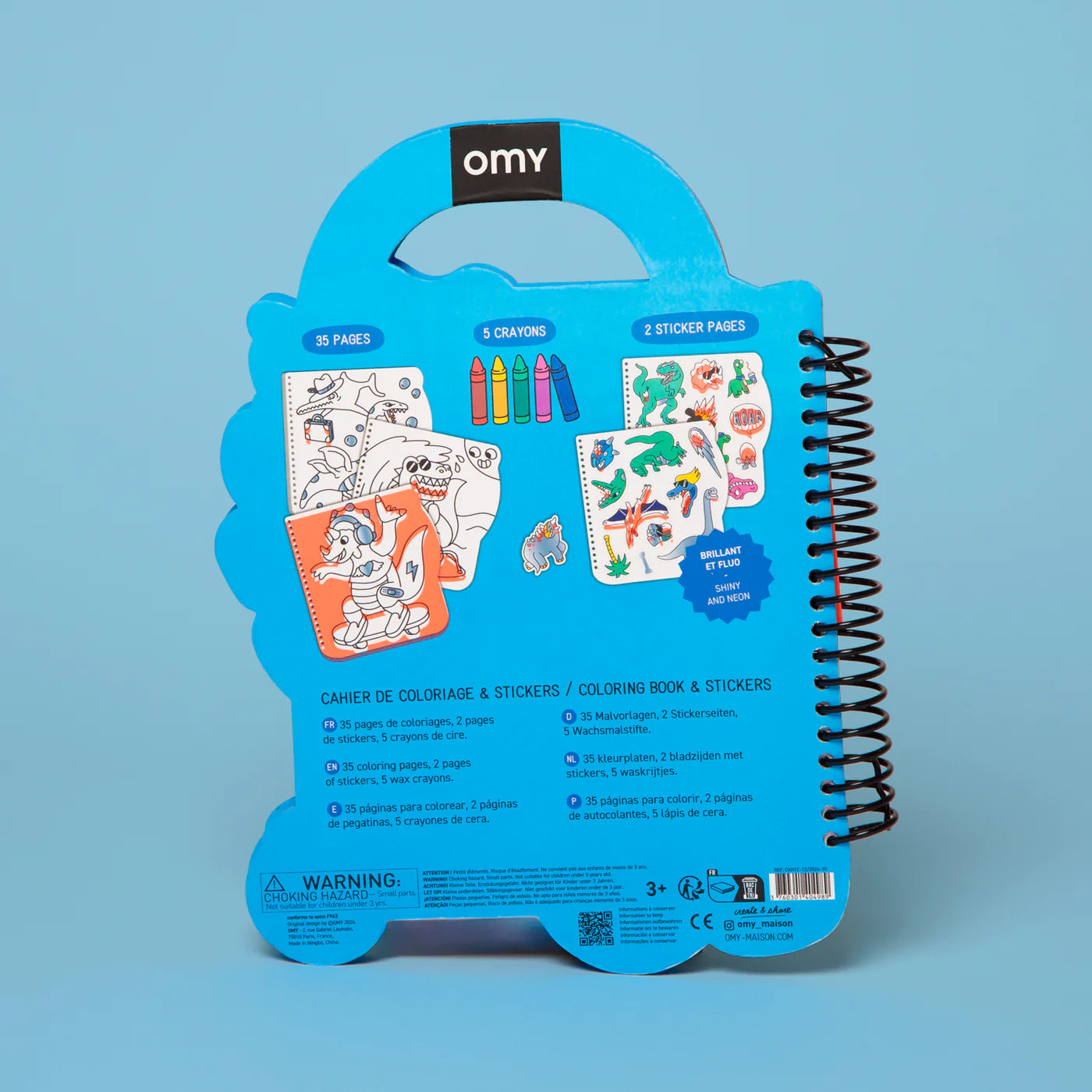 Super livre de coloriage et d'autocollants - Dino
