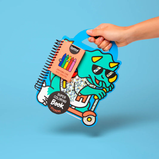 Super livre de coloriage et d'autocollants - Dino