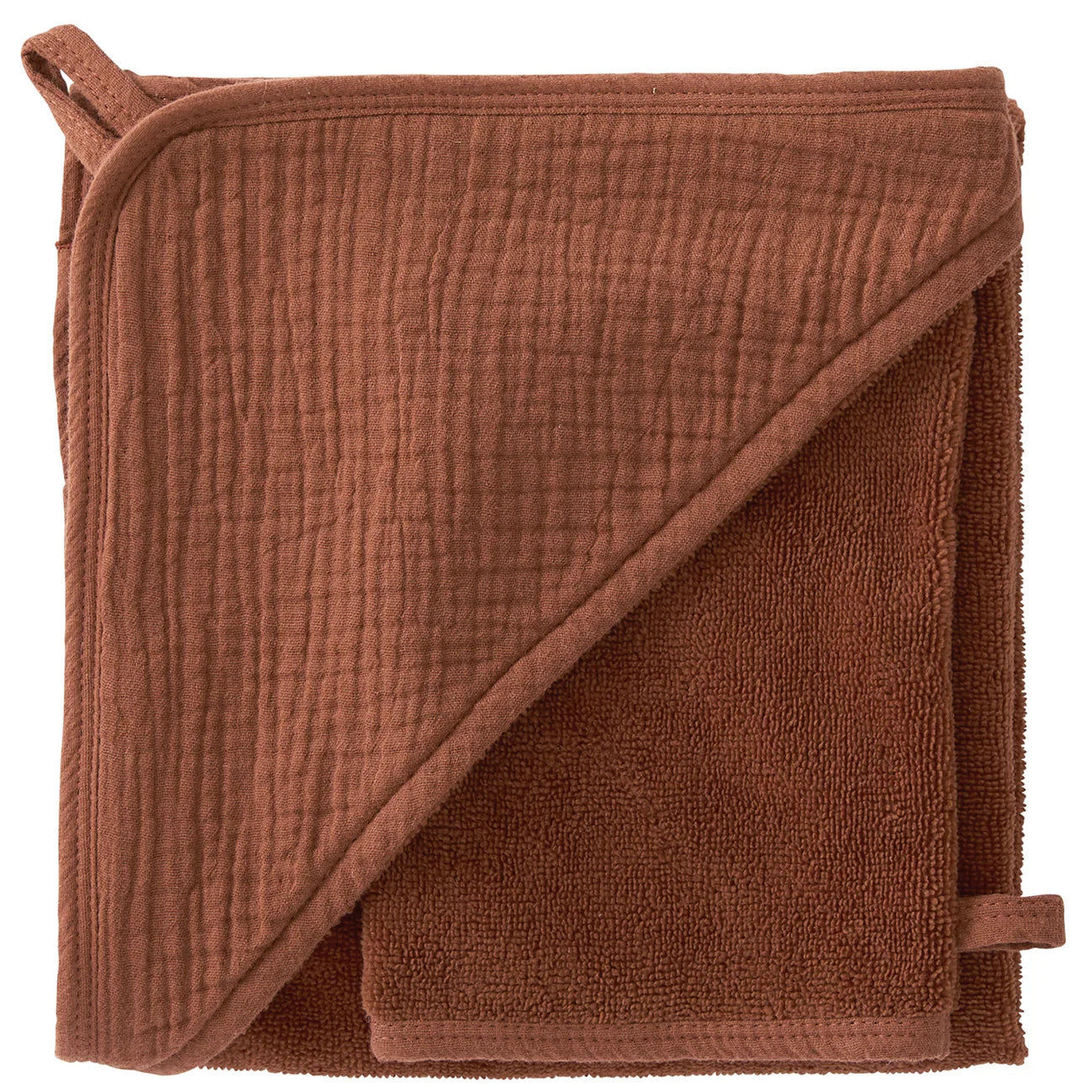 Cape de bain + gant en bambou & gaze toffee – Mix & Match