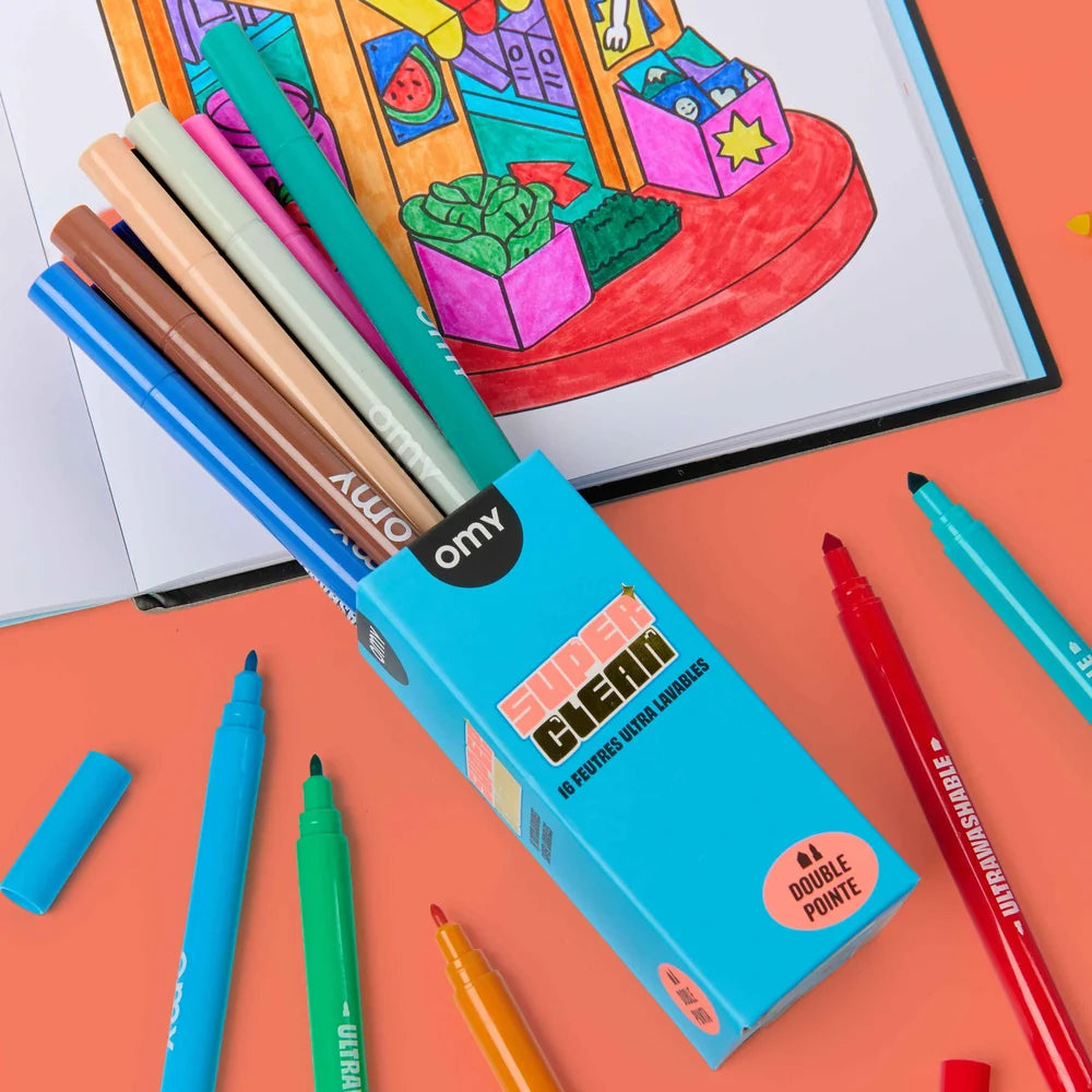 Feutres Super Clean (16 couleurs)