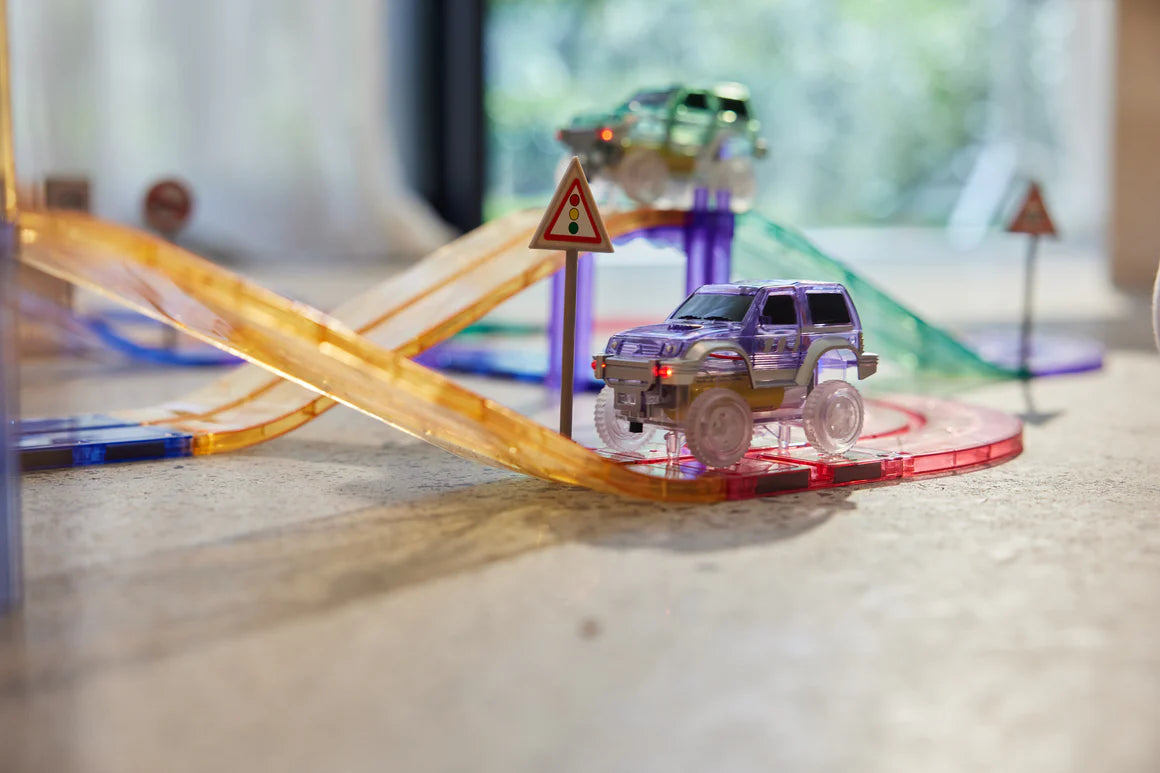 Large Piste de Course Pastel | 80 Pièces