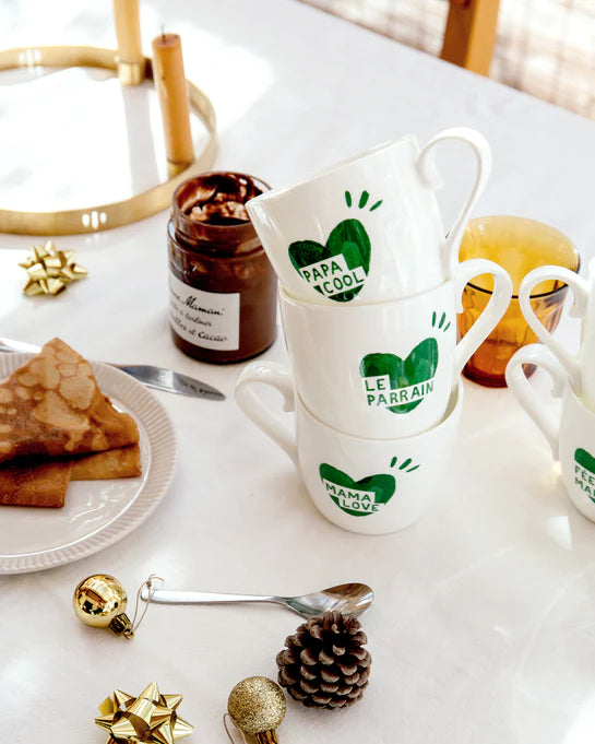 Le mug coeur Le parrain - vert sapin