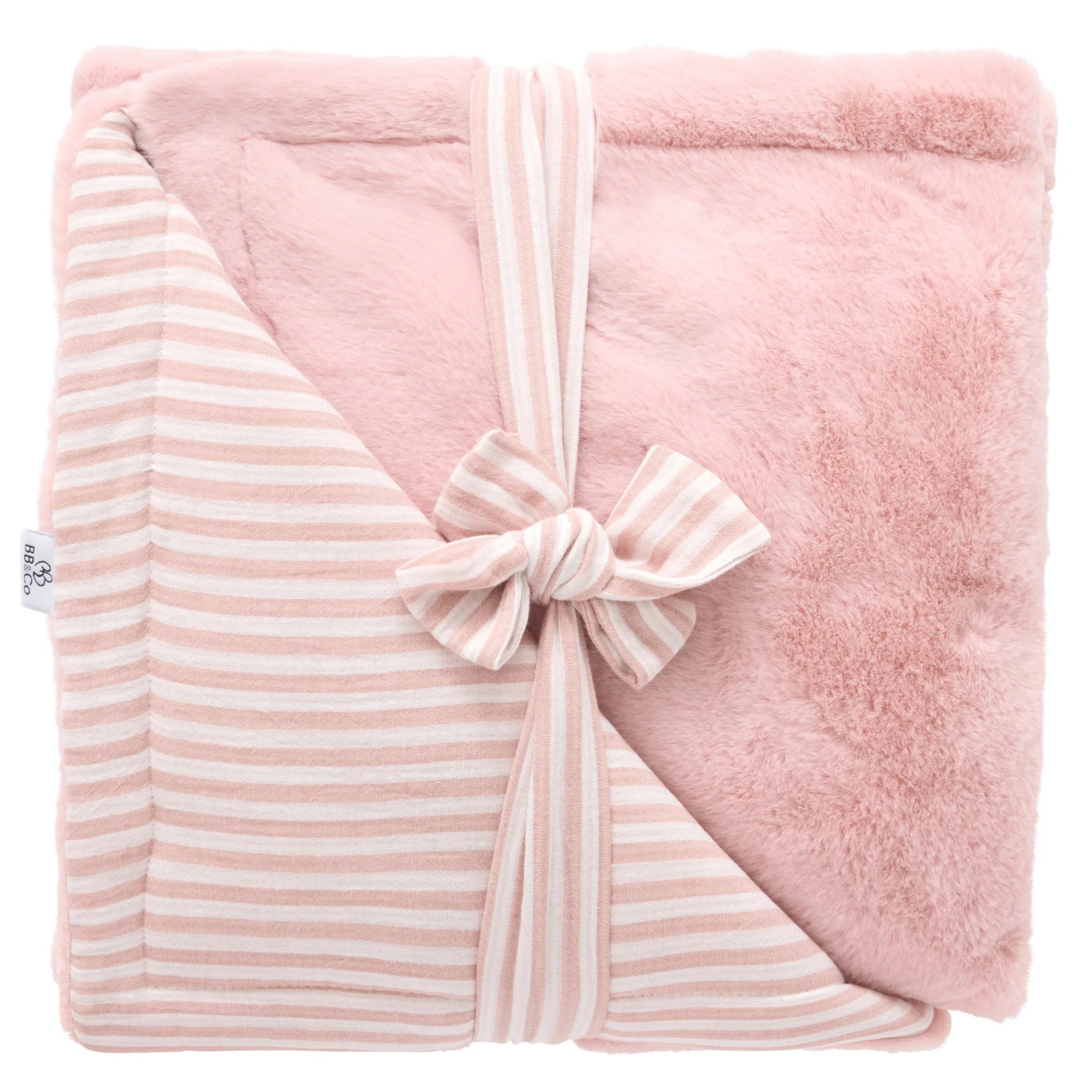 Couverture luxe rayé vieux rose