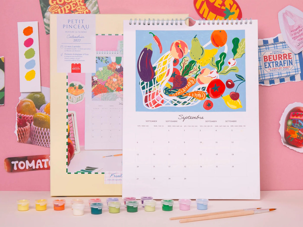 Calendrier à peindre - Édition 2027 - peinture au numéro - Petit Pinceau Fruits et Légumes