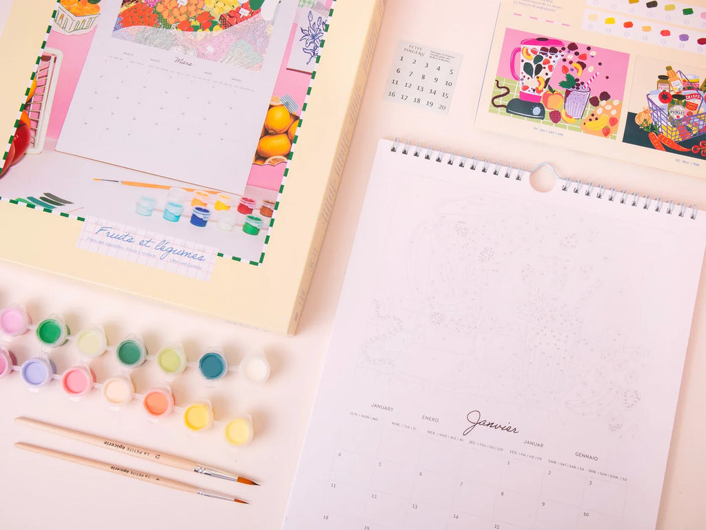 Calendrier à peindre - Édition 2027 - peinture au numéro - Petit Pinceau Fruits et Légumes