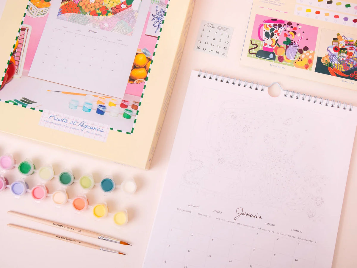 Calendrier à peindre - Édition 2027 - peinture au numéro - Petit Pinceau Fruits et Légumes