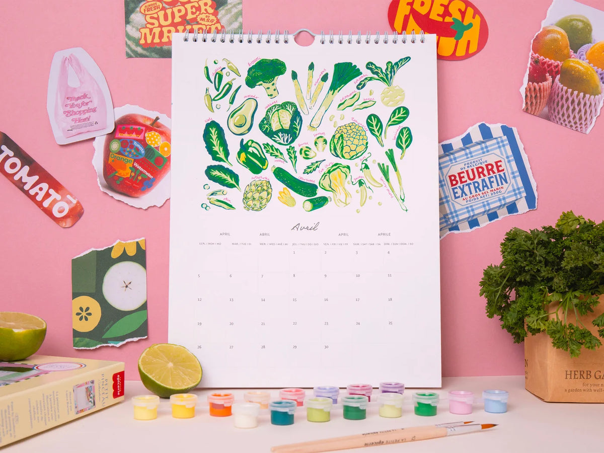 Calendrier à peindre - Édition 2027 - peinture au numéro - Petit Pinceau Fruits et Légumes