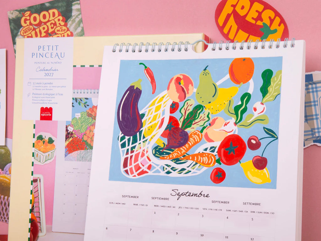 Calendrier à peindre - Édition 2027 - peinture au numéro - Petit Pinceau Fruits et Légumes