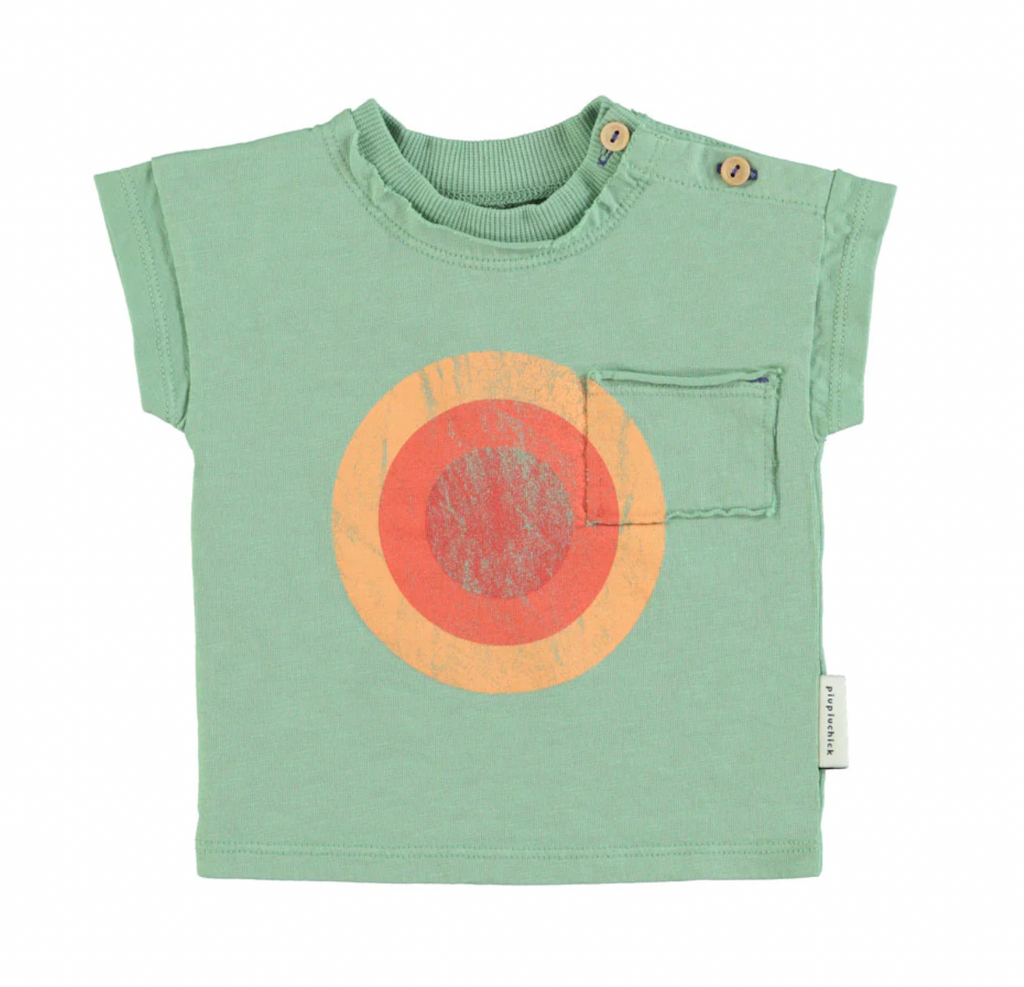 T-shirt " La playa" manches courte en coton - vert
