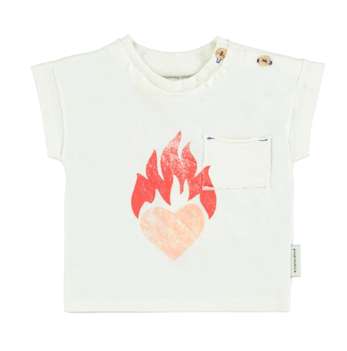 T-shirt manches courte "coeur" - ecru