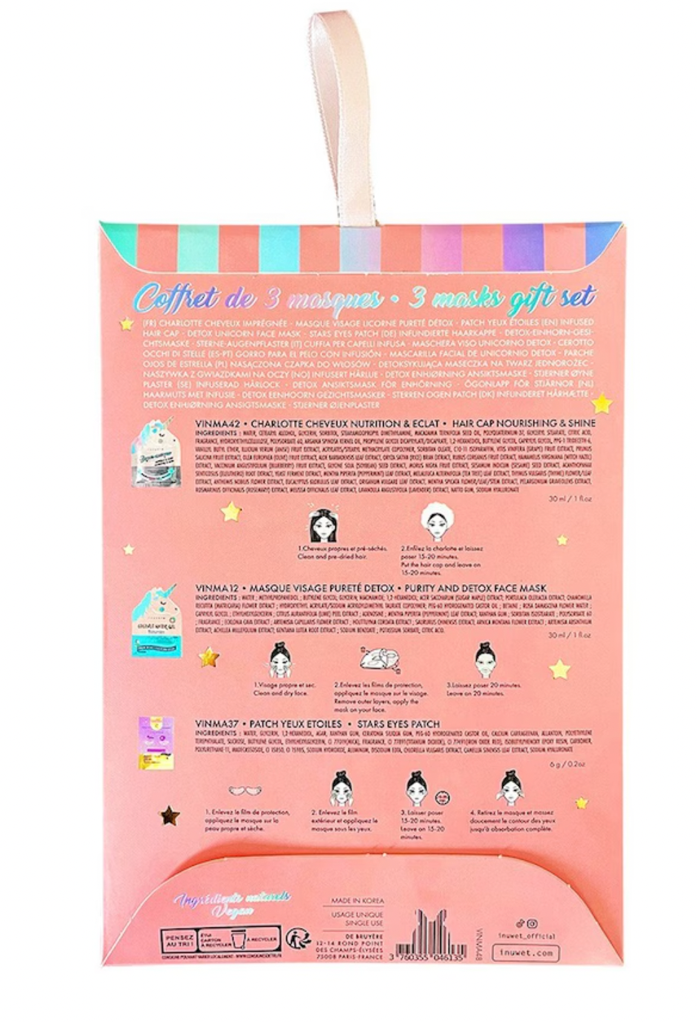 Coffret de 3 masques - Licorne
