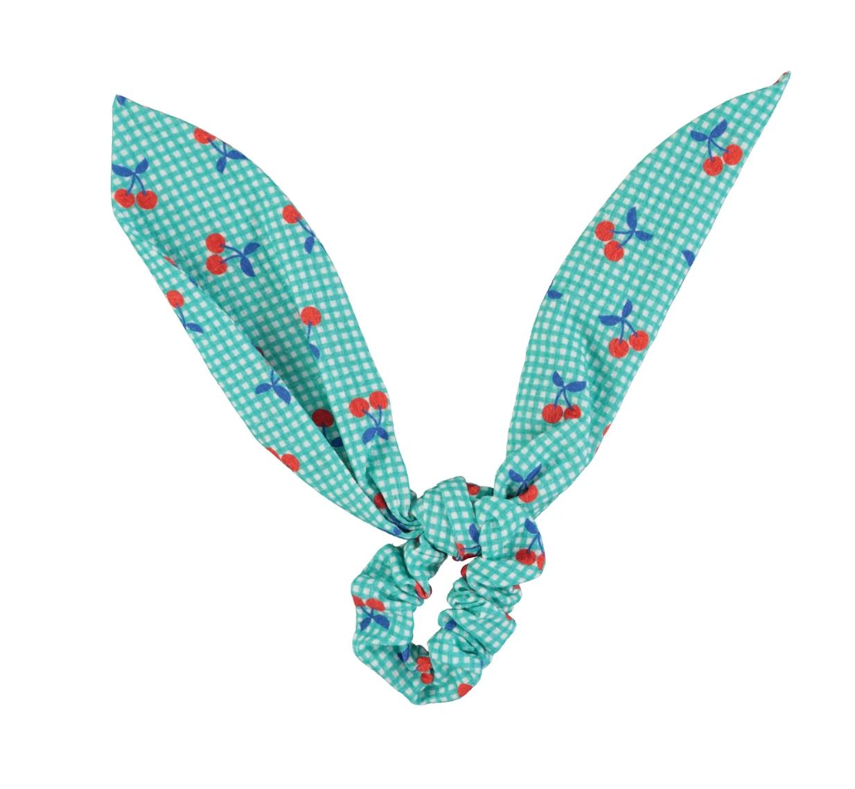 Chouchou à carreaux - bleu