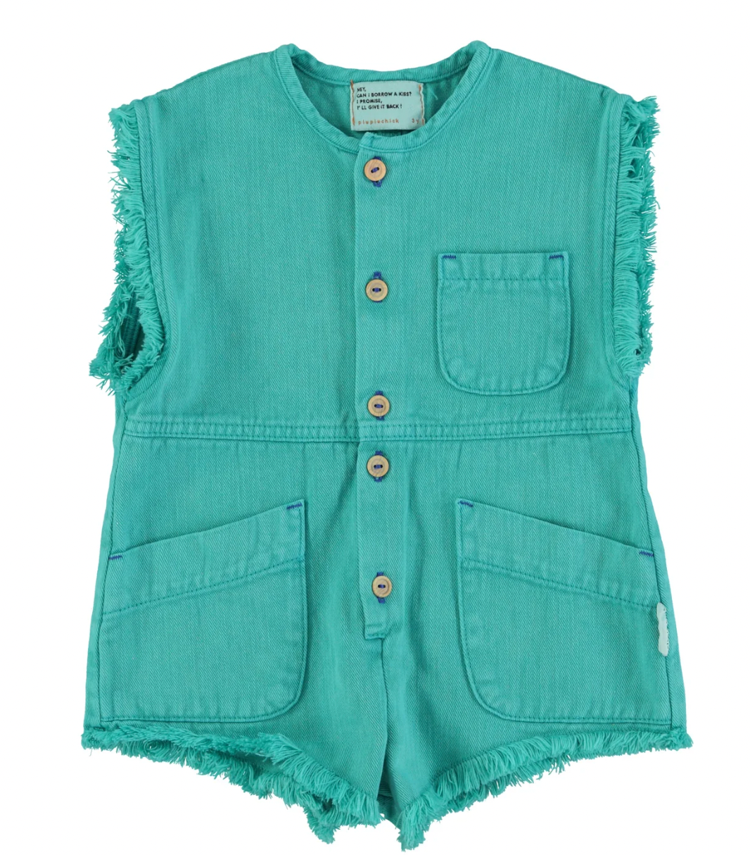 Combinaison short turquoise - Cerise