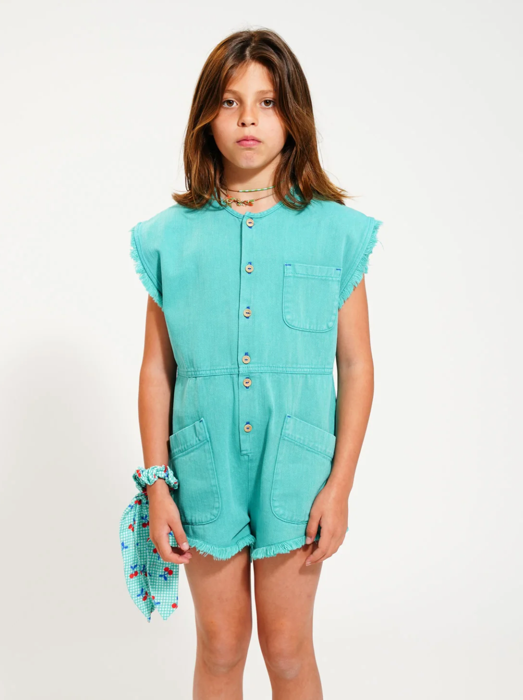 Combinaison short turquoise - Cerise