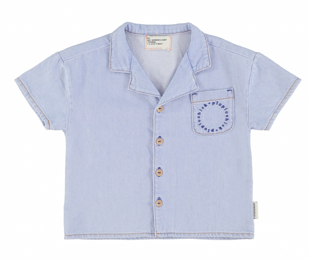 Chemise hawaïenne denim bleu