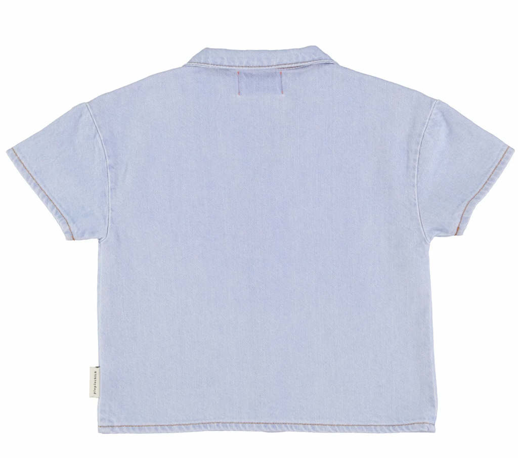 Chemise hawaïenne denim bleu