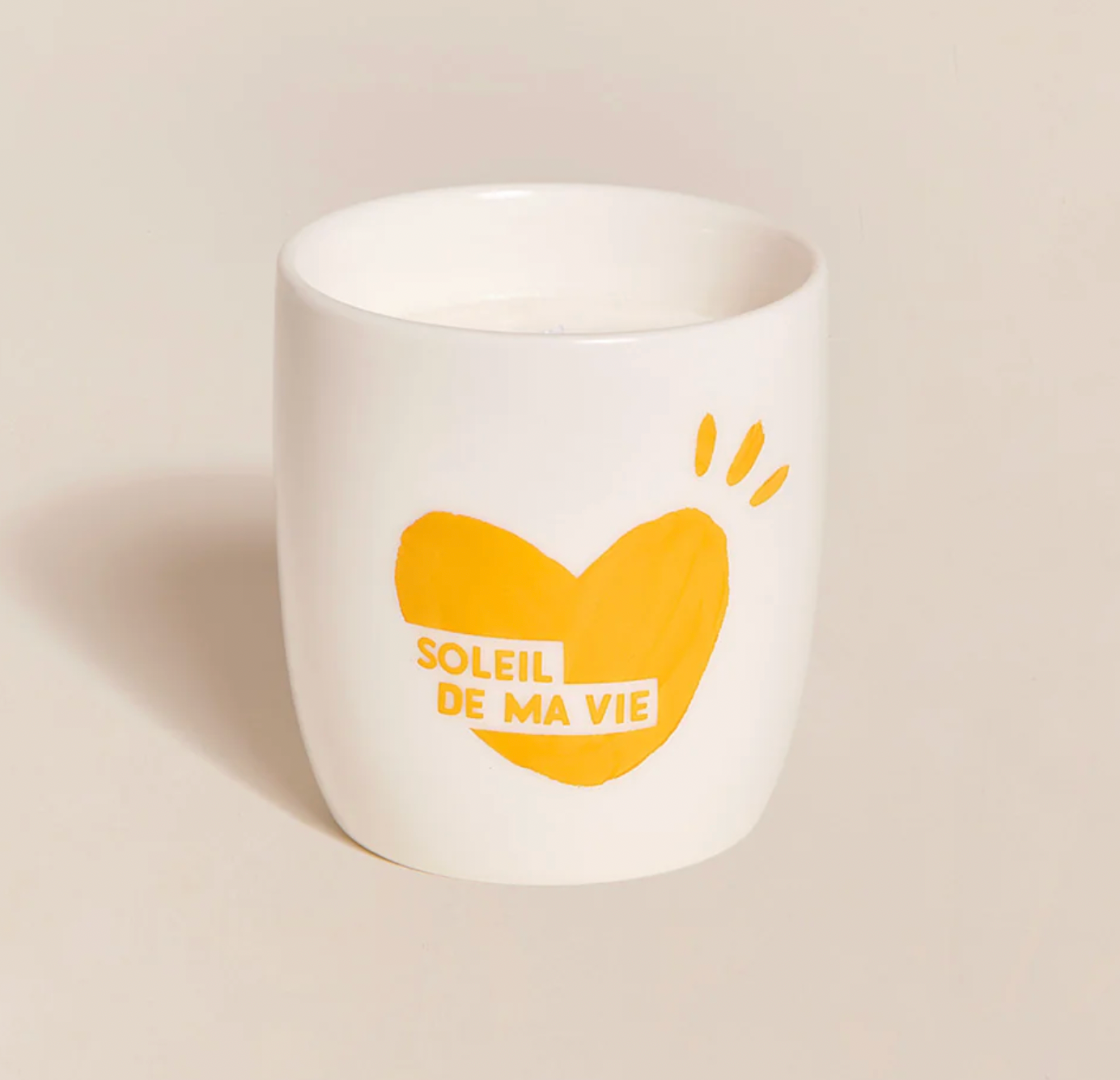 La bougie tasse Soleil de ma vie - jaune