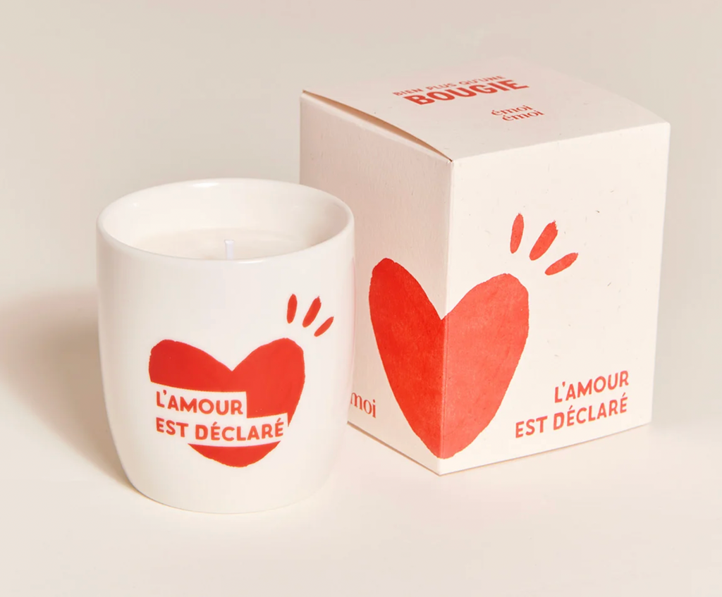 La bougie tasse L'amour est déclaré - rouge