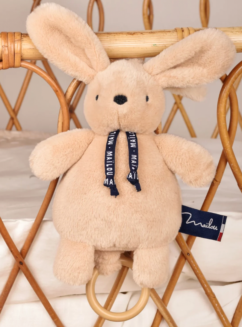 Maïlou – Boîte à musique lapin dorlotin Beige