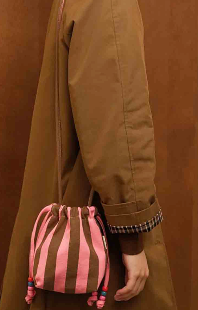 Mini sac Billie  Rayures Funky pink / Olive