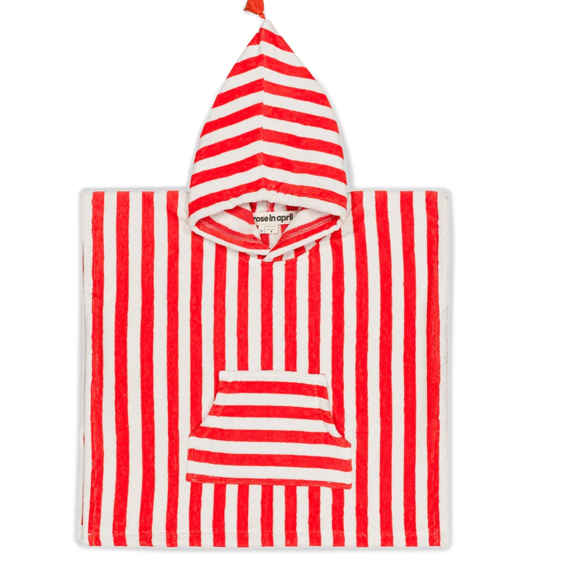 Poncho de bain Suzon Rayures Rouge 4-6 ans