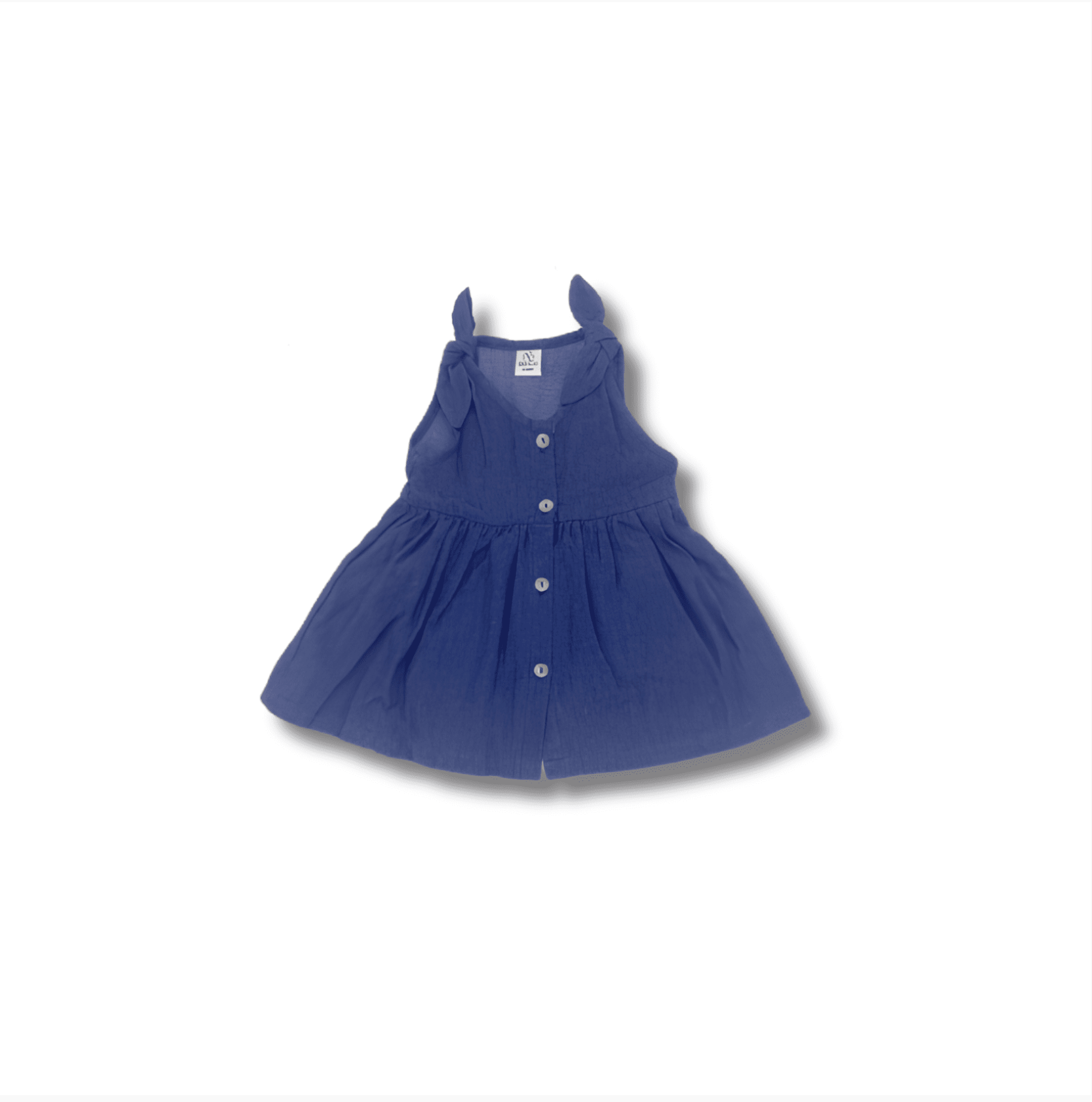 Robe boutonnée sans manches Chambray bleu