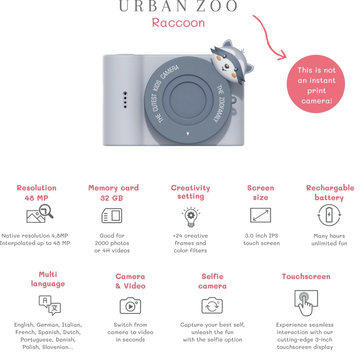 Appareil photo Urban Zoo - Raton laveur
