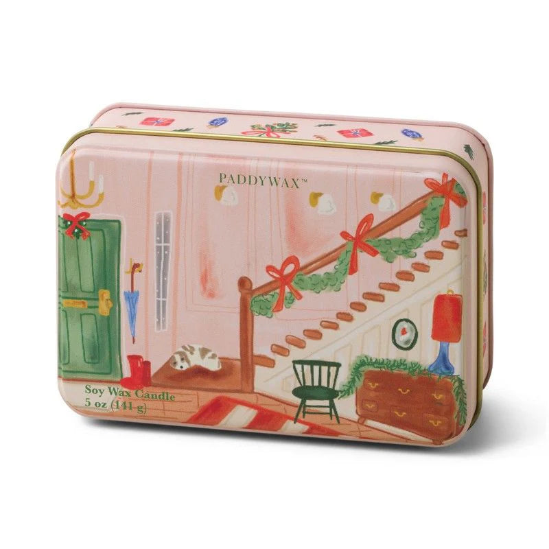 Bougie parfumée de Noël Paddywax Christmas Tin Staircase - Wassail