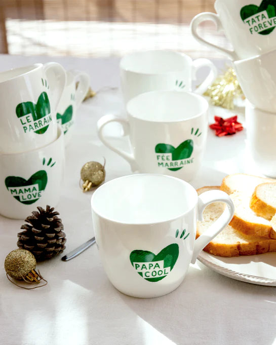 Le mug coeur Le parrain - vert sapin