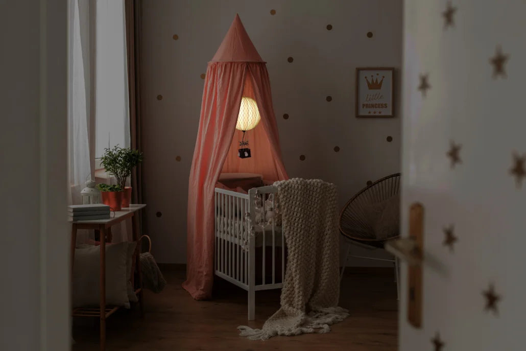 MOYENNE MONTGOLFIÈRE ÉCLAIRÉE LED - ROSE